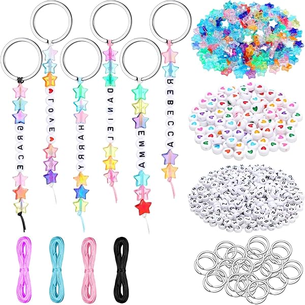 Amazon | DIY ビーズキーホルダーキット 約556pcs カラフル ジュエリー